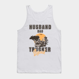 Retro long haul truck, Husband dad trucker  legend Tank Top